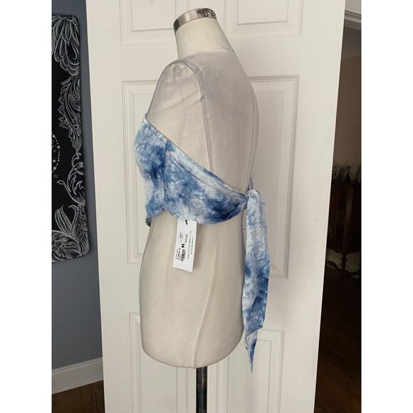NWT Cotton candy LA blue tie dye bandana top MED - Picture 2 of 4